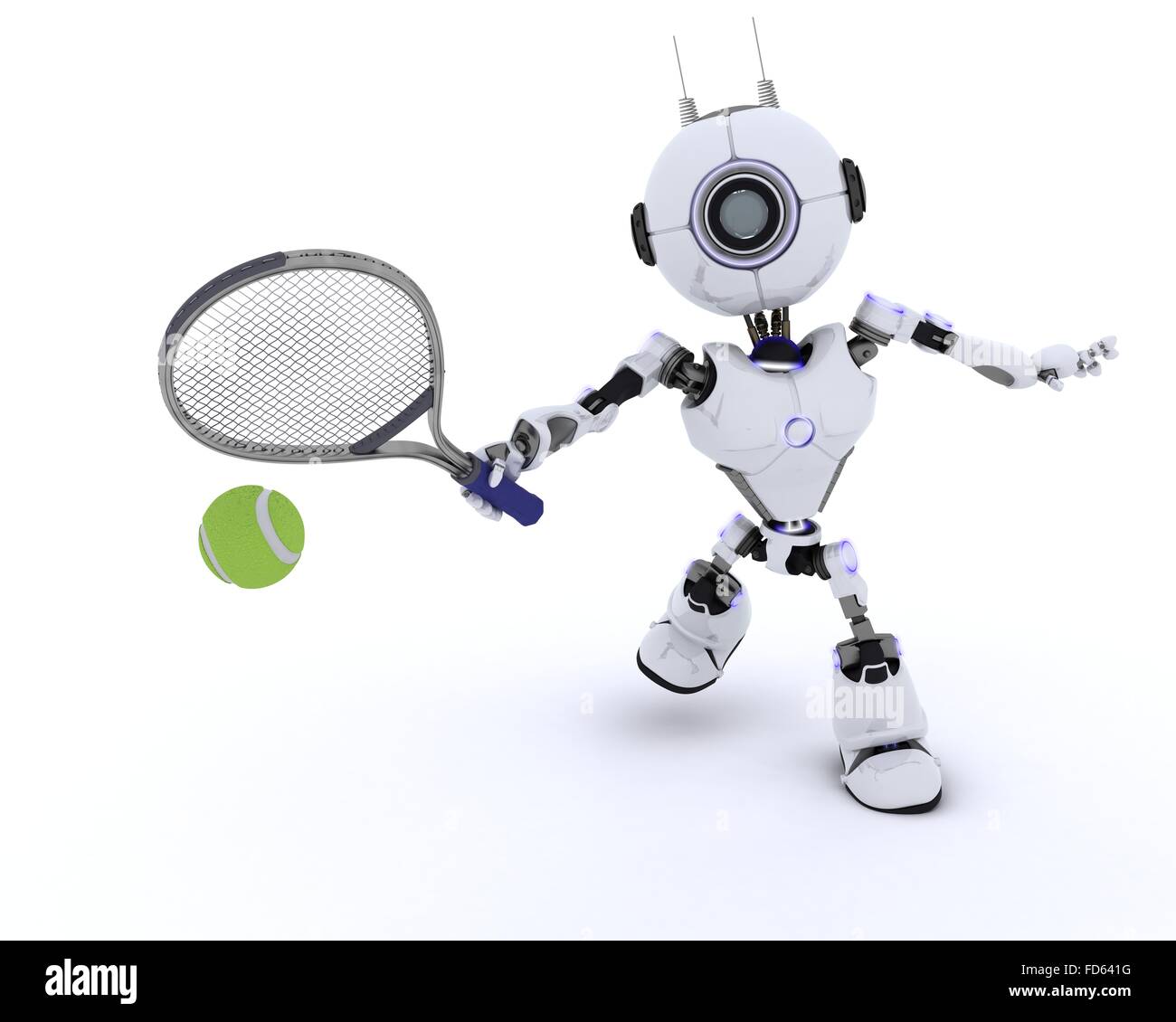 3D render of a Robot playing tennis Stock Photo - Alamy