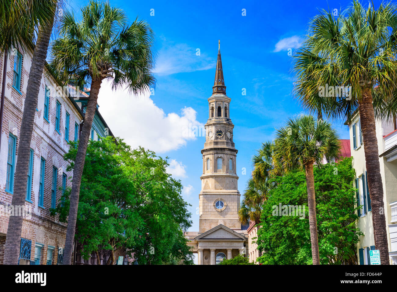 Charleston, South Carolina, USA view of the French Quarter. Stock Photo