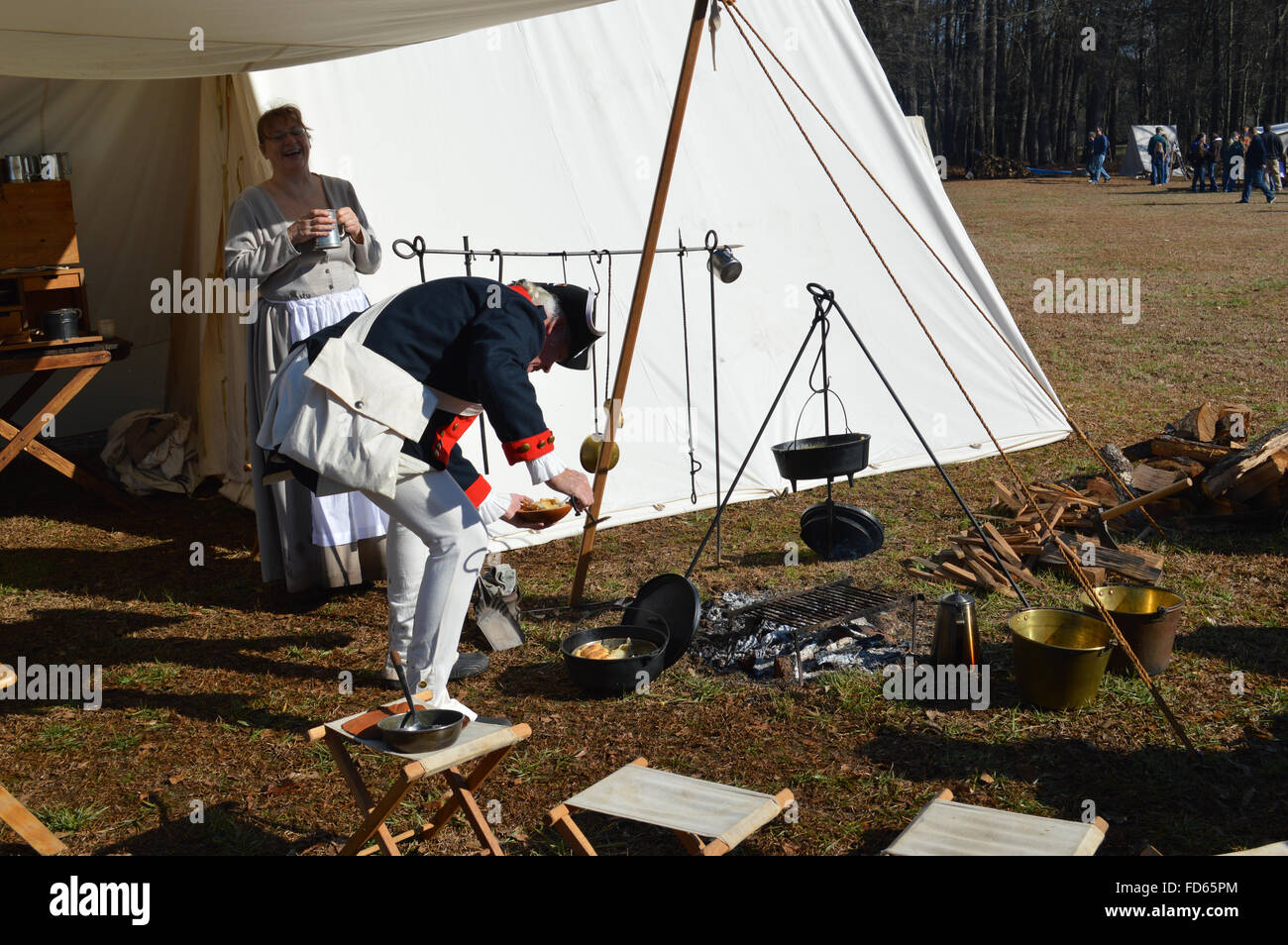A reenactment of the Battle of Cowpens in Cowpens, South Carolina. The