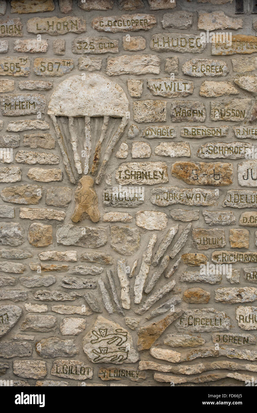 Detail Of The 508th Memorial Wall At Le Pont Filliolet Near - 