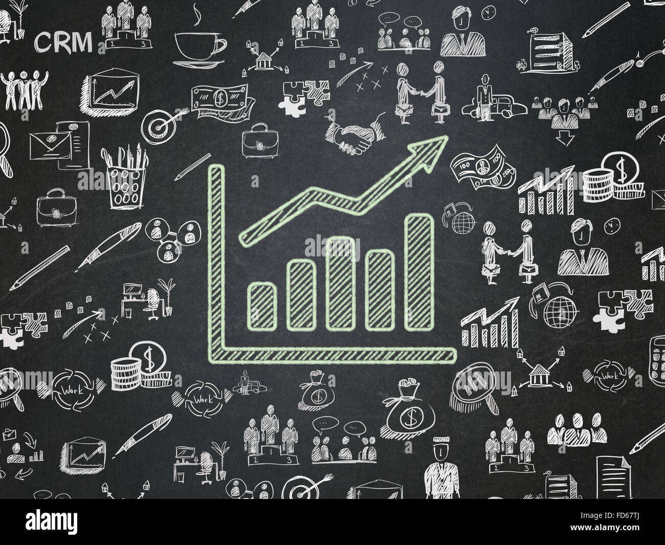 Business concept: Growth Graph on School Board background Stock Photo ...