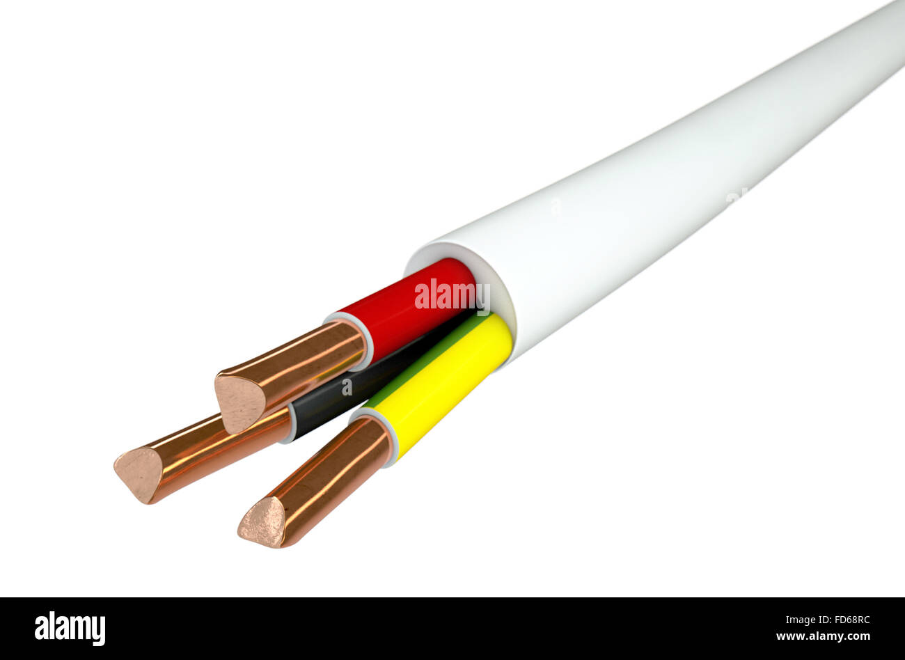 Pure Copper Wire Isolated on White Background, Energy Industry Concept  Stock Photo - Alamy