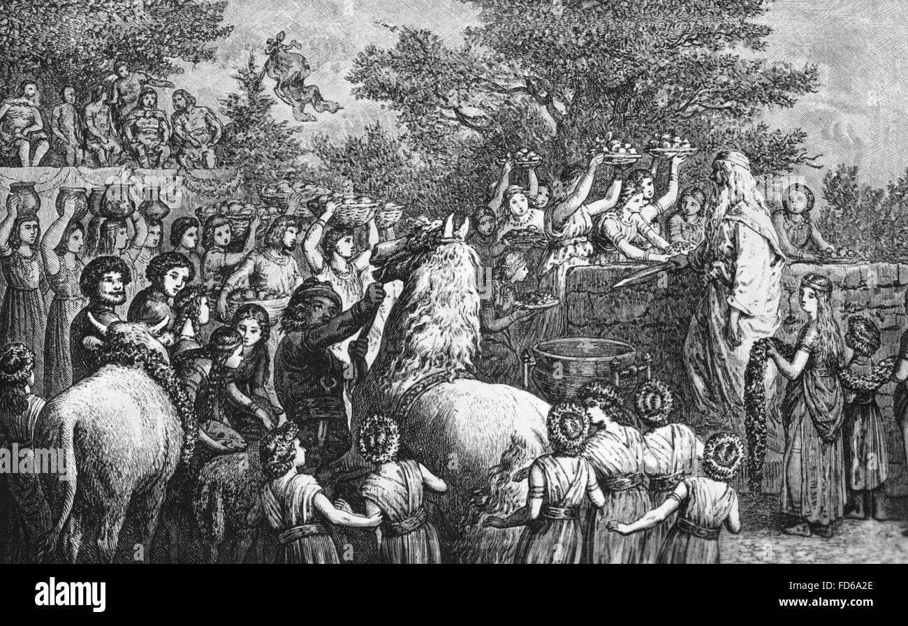 Germanic people celebrate the summer solstice Stock Photo