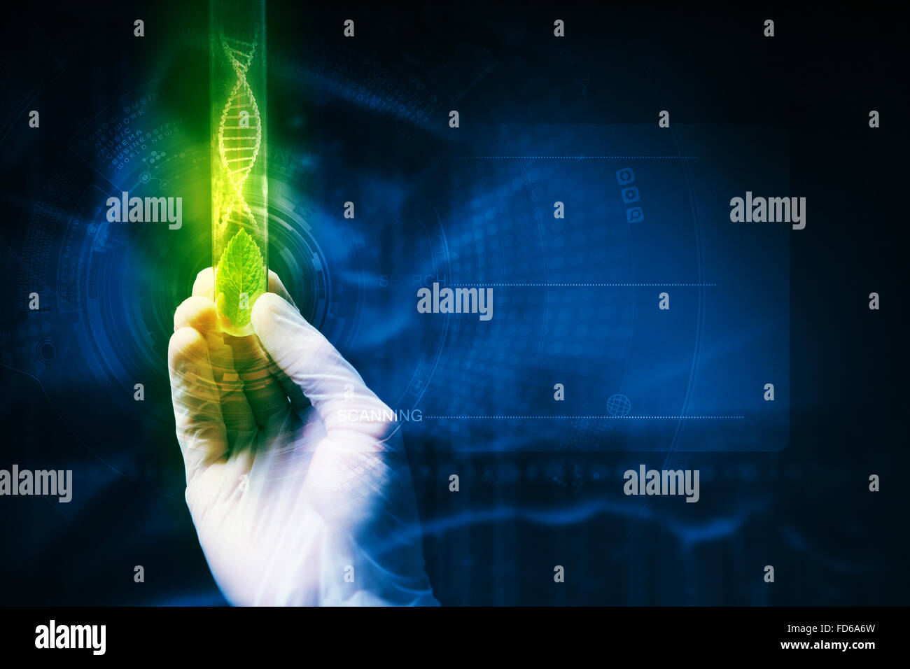 Close up image of human hand holding test tube. Science concept Stock ...