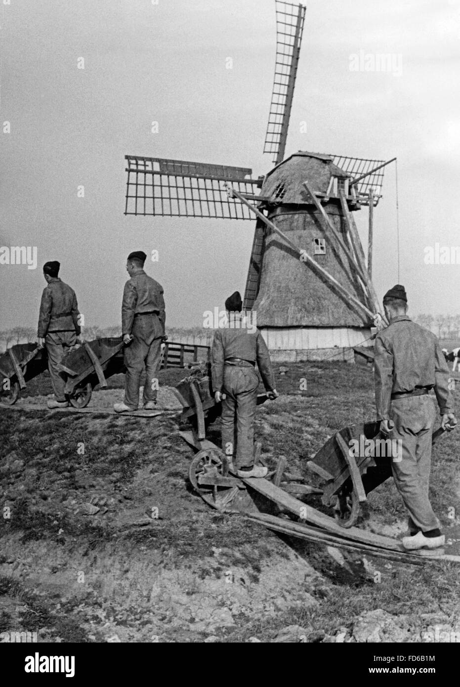 Labour camp in Friesland 1942 Stock Photo