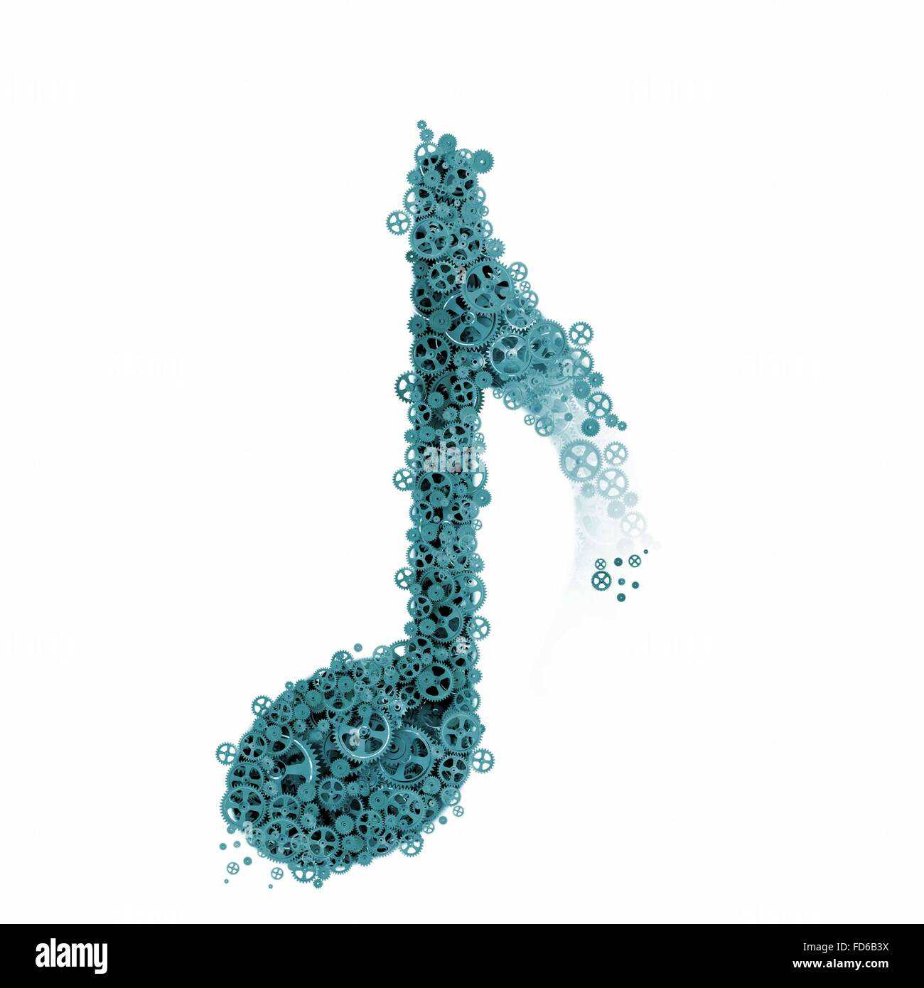 Abstract image of music note made of gears Stock Photo Alamy