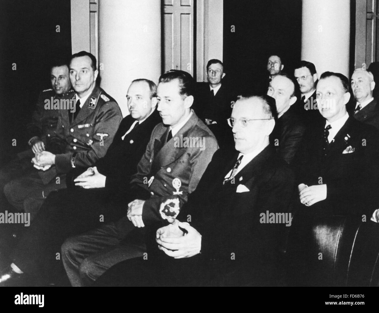 Hans Fritzsche and Artur Seyss-Inquart in Den Haag, 1943 Stock Photo