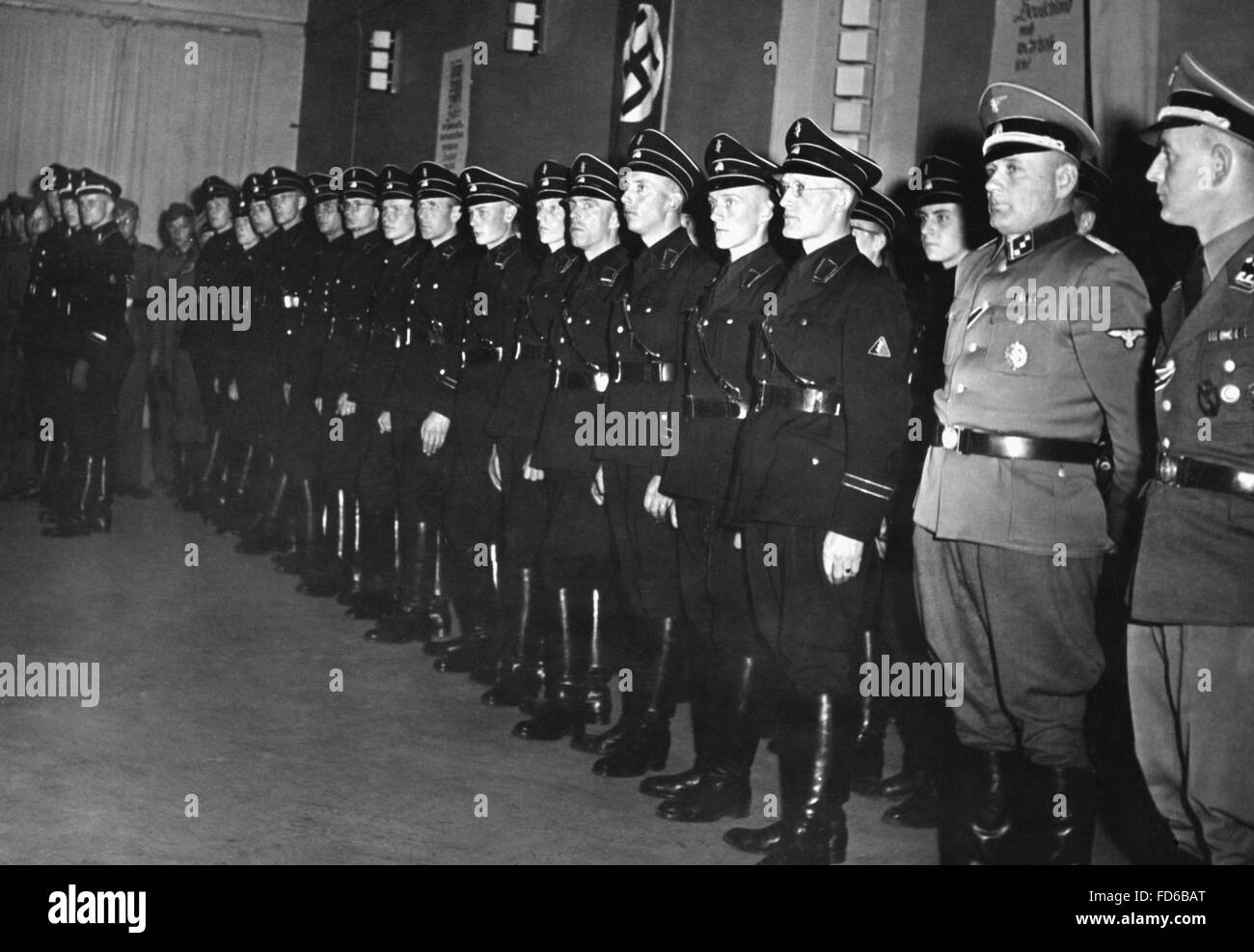 Dutch SS men at a roll call, 1942 Stock Photo