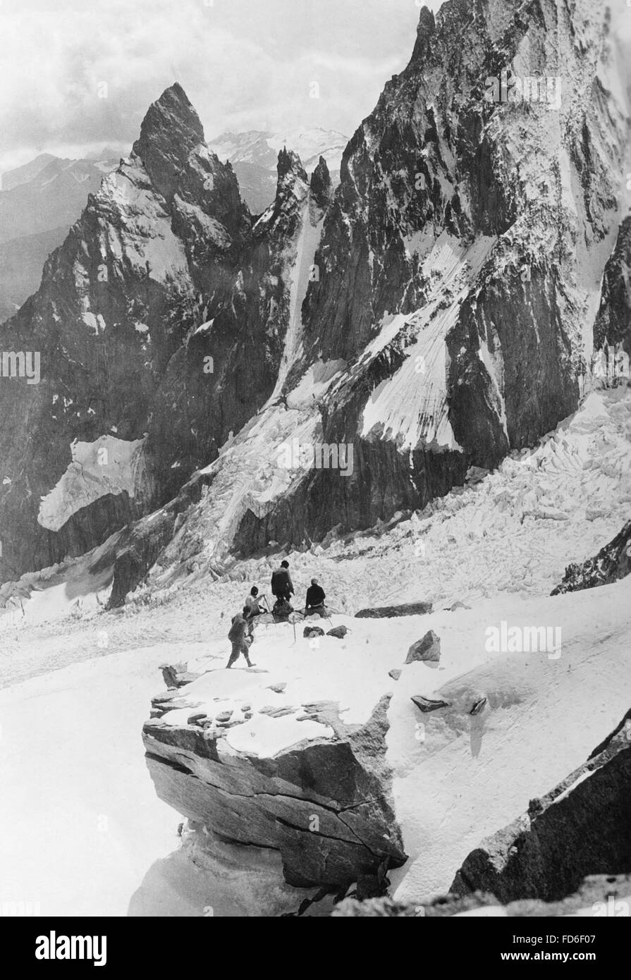 Moutaineers in the Italian Alps, 1930s Stock Photo