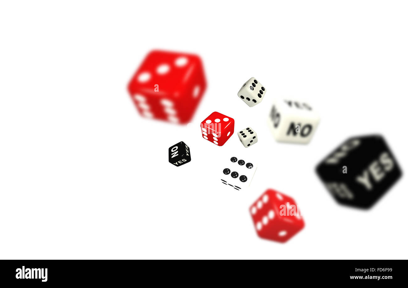 Dice cubes on white background. Conceptual image Stock Photo Alamy