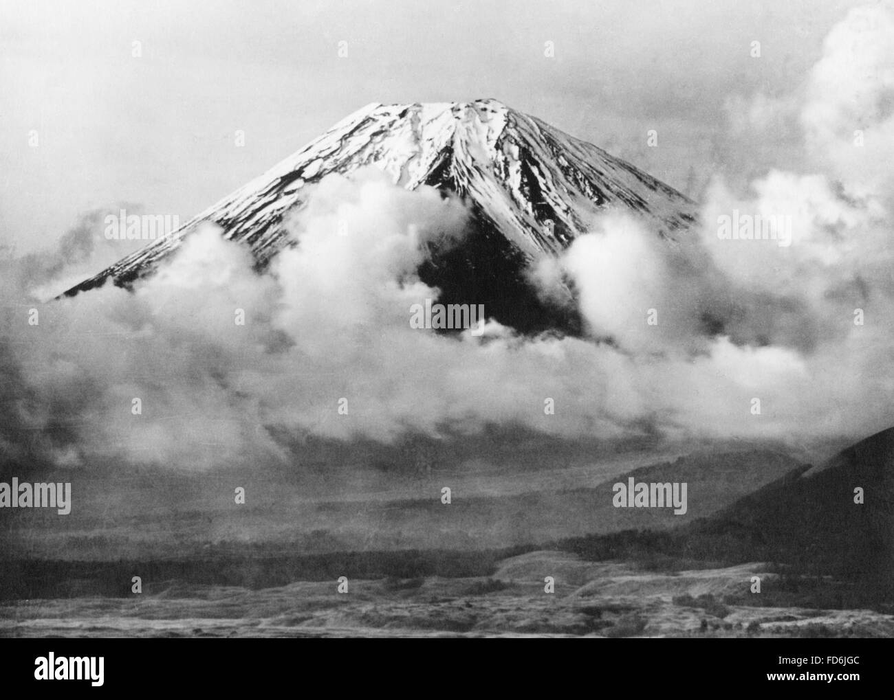 Mount Fuji in Japan, 1930's Stock Photo