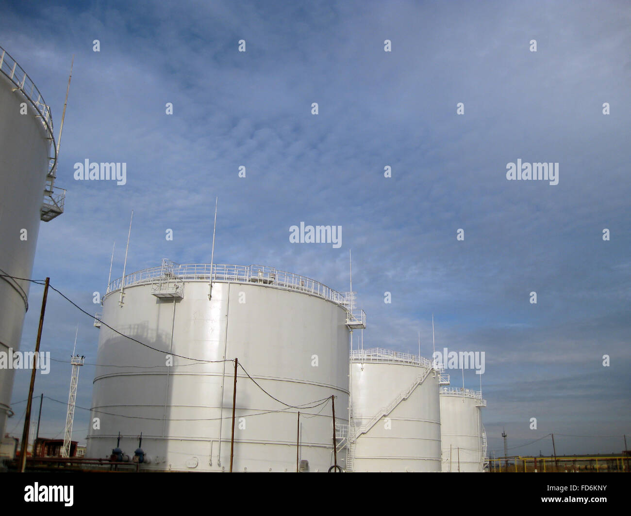 Storage tanks for petroleum products. Equipment refinery Stock Photo