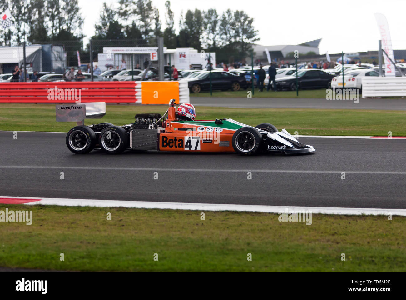 A March 2-4-0 competing in the FIA Masters Historic Formula One Race, at the Silverstone Classic 2015 Stock Photo