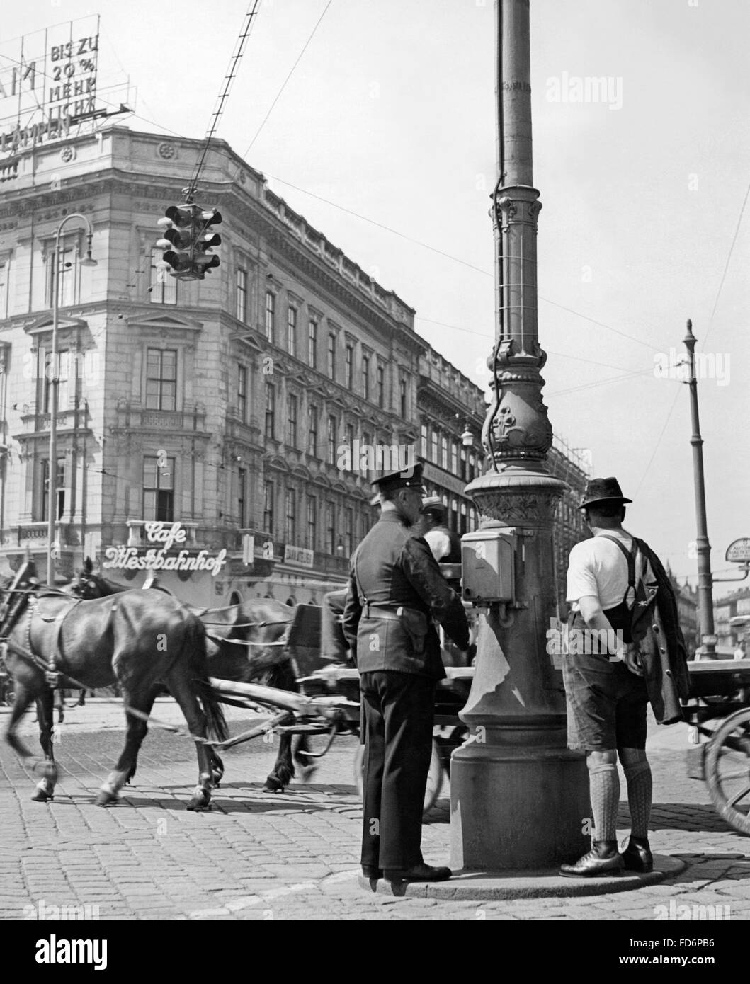 Intersection in Vienna, 1936 Stock Photo
