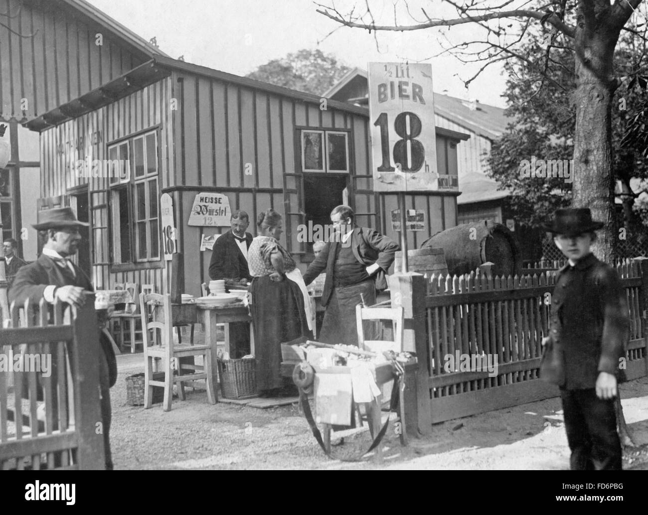 Beer garden in Vienna, 1908 Stock Photo Alamy