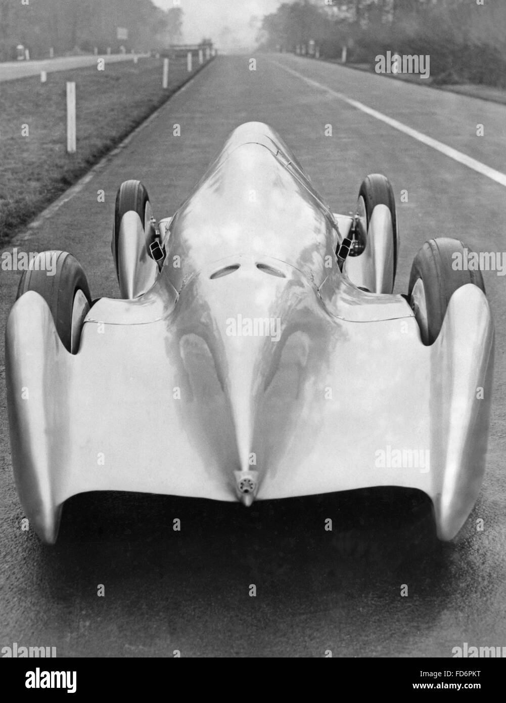 Race car by Auto-Union on the Avus in Berlin, 1934 Stock Photo