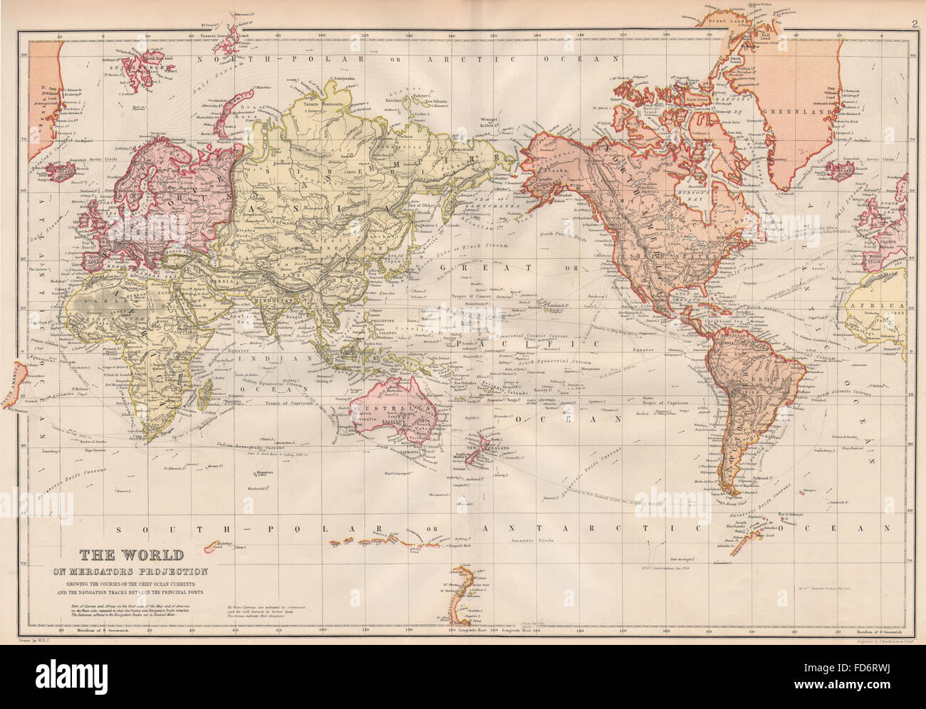 World Mercator S Projection Ocean Currents Shipping Routes