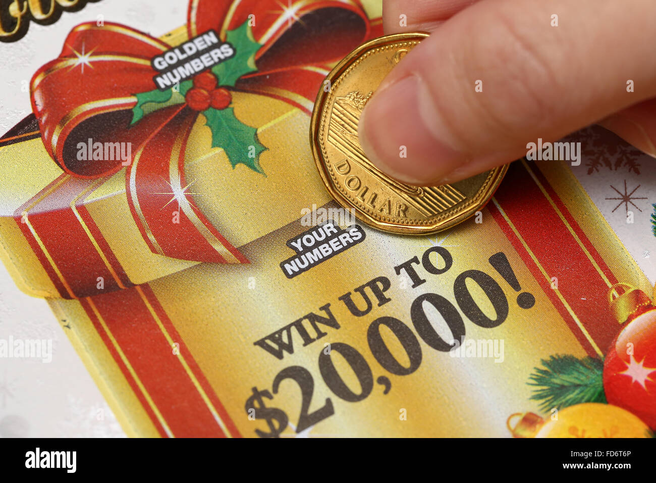Coquitlam BC Canada October 24, 2015 Woman scratching lottery