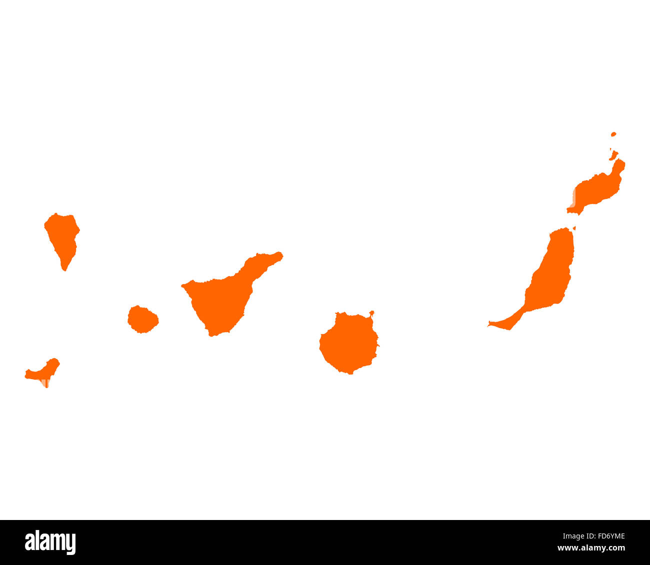 Map of Canary Islands Stock Photo Alamy