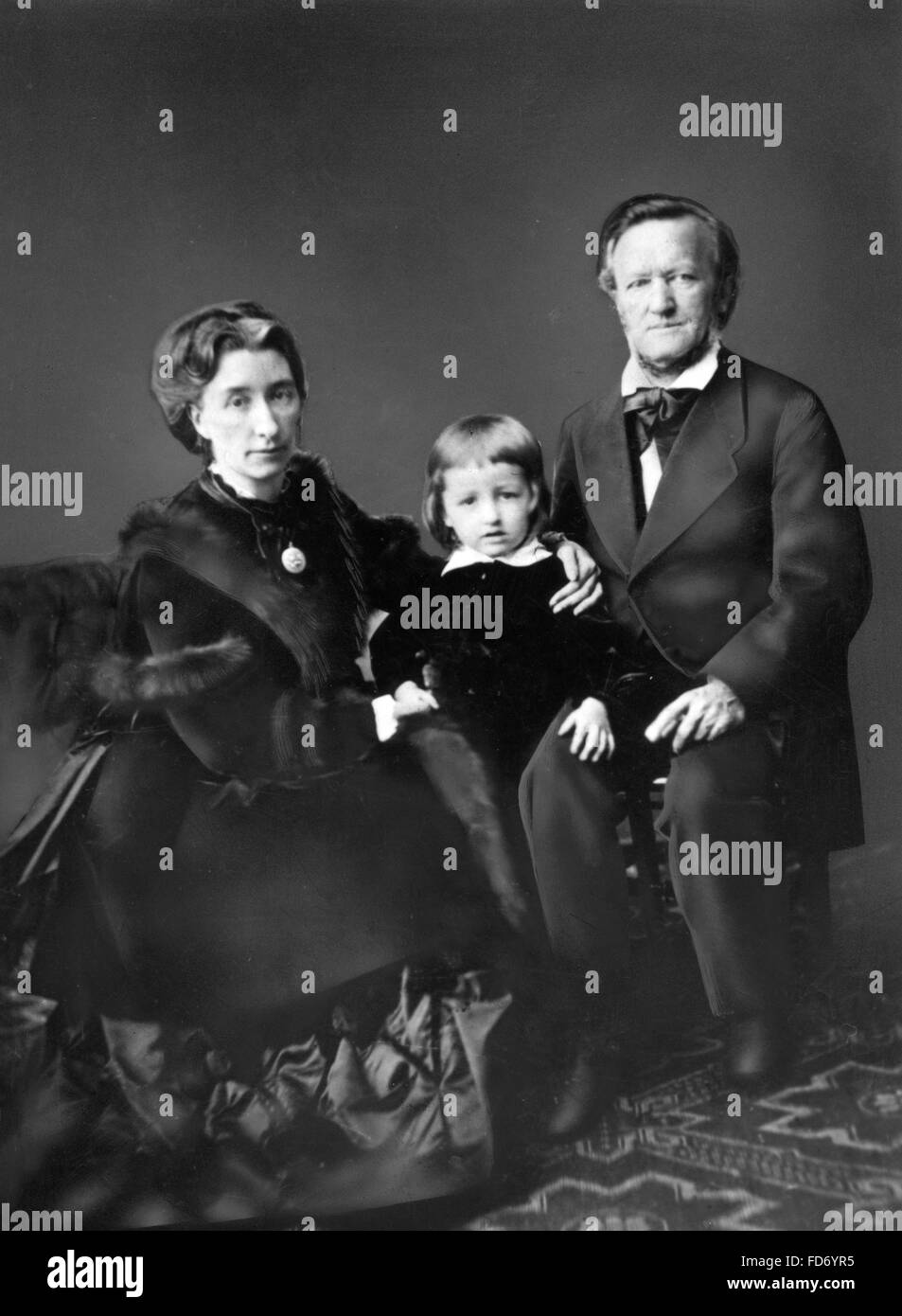 Richard Wagner with family, 1873 Stock Photo
