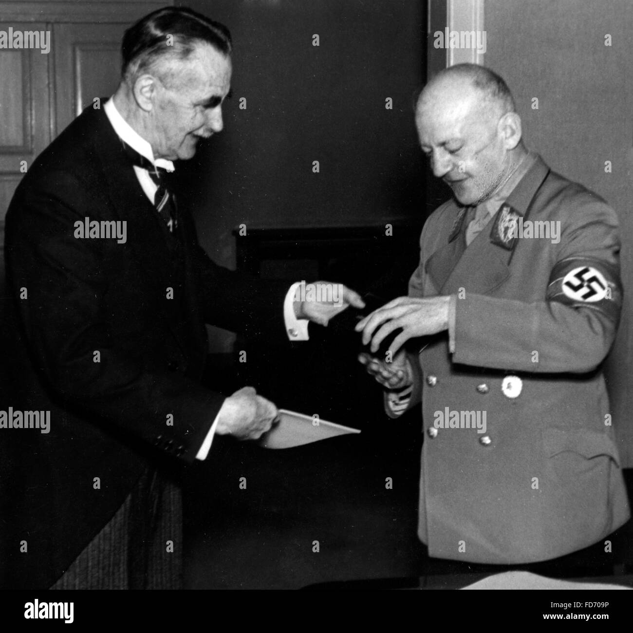 Eduard Thoeny with Adolf Wagner, 1941 Stock Photo