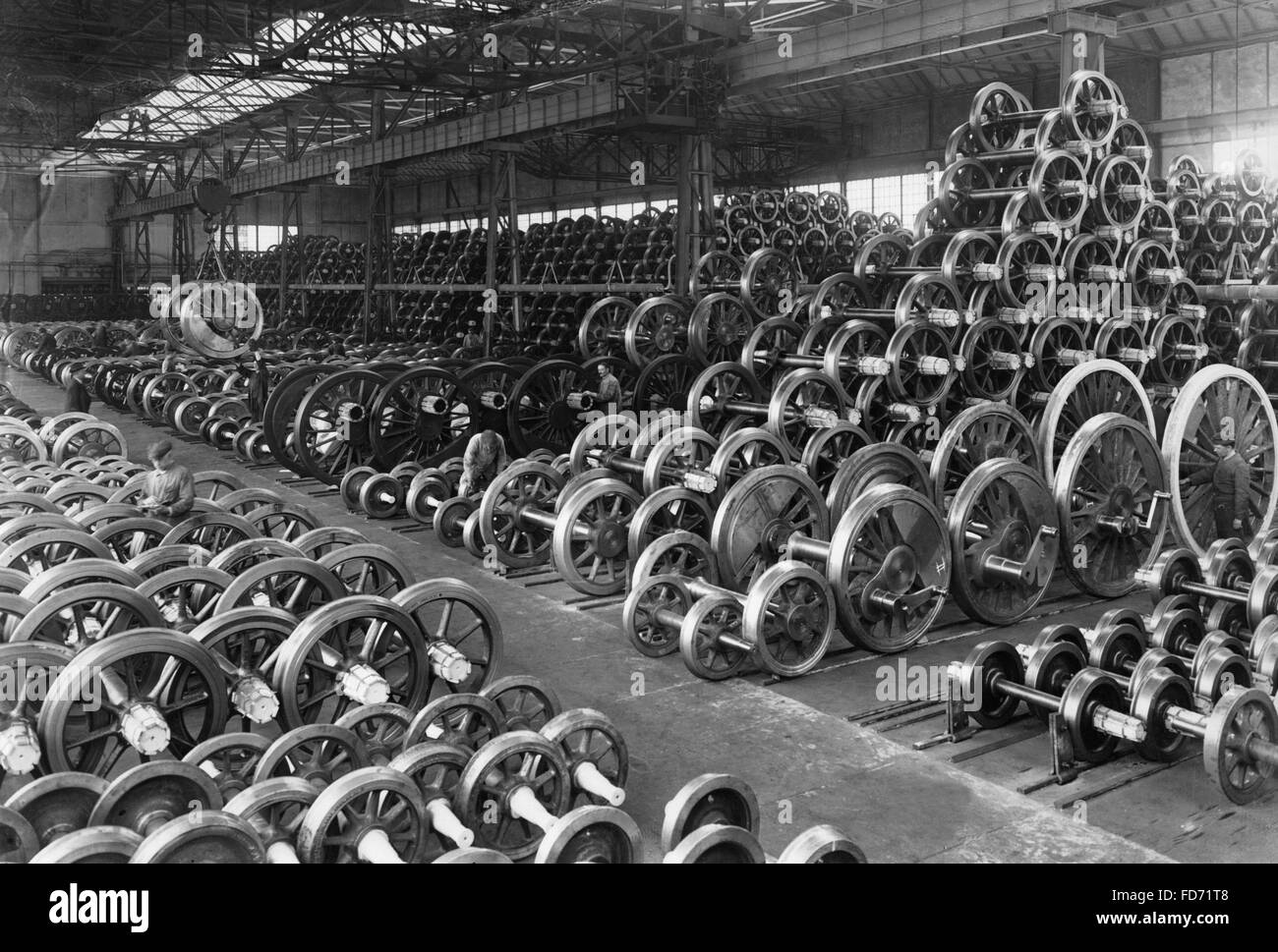 Wheelsets for locomotives, Germany, 1930s Stock Photo