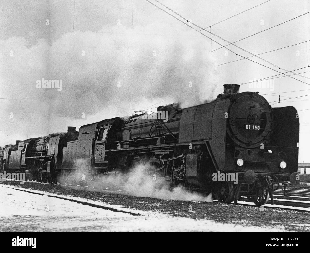 Steam locomotive, 1935 Stock Photo