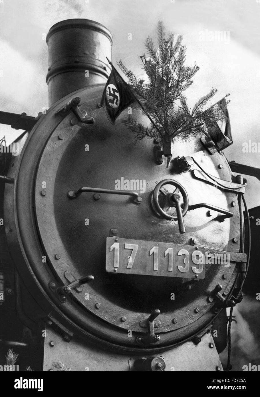 Steam locomotive in Germany, 1935 Stock Photo
