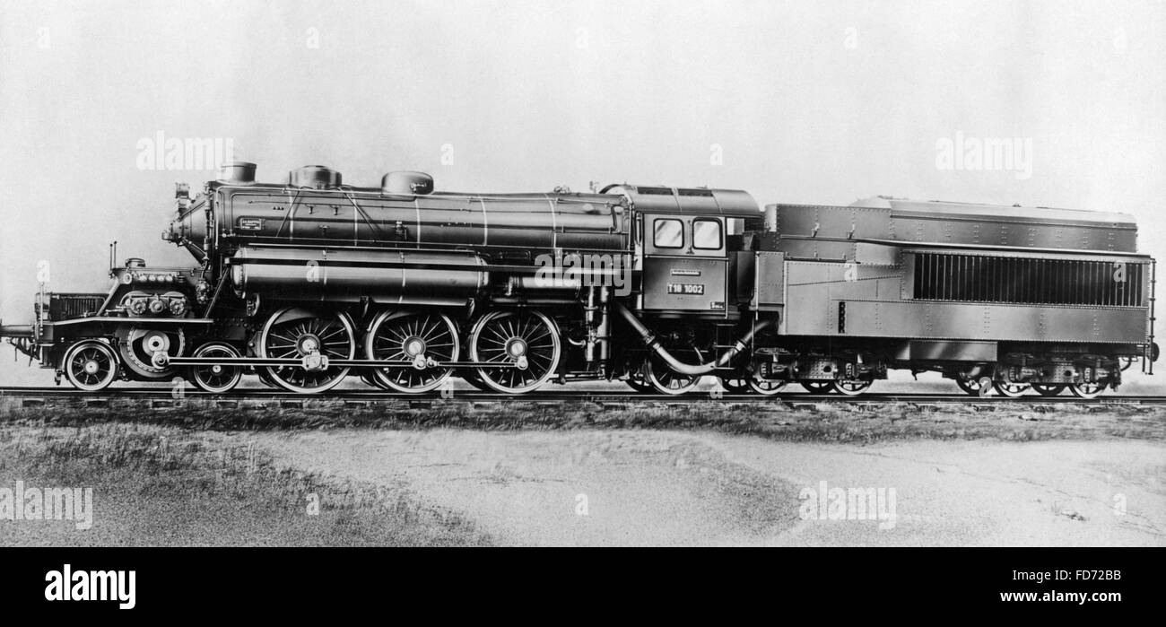 Steam locomotive in Germany, 1926 Stock Photo