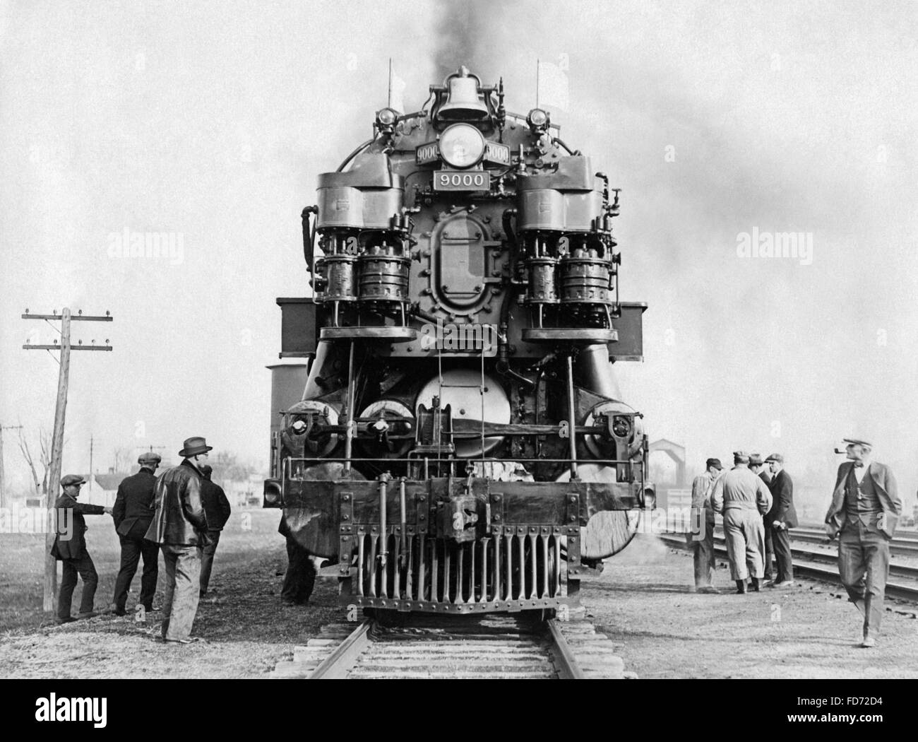 Steam locomotive in the United States 1926 Stock Photo