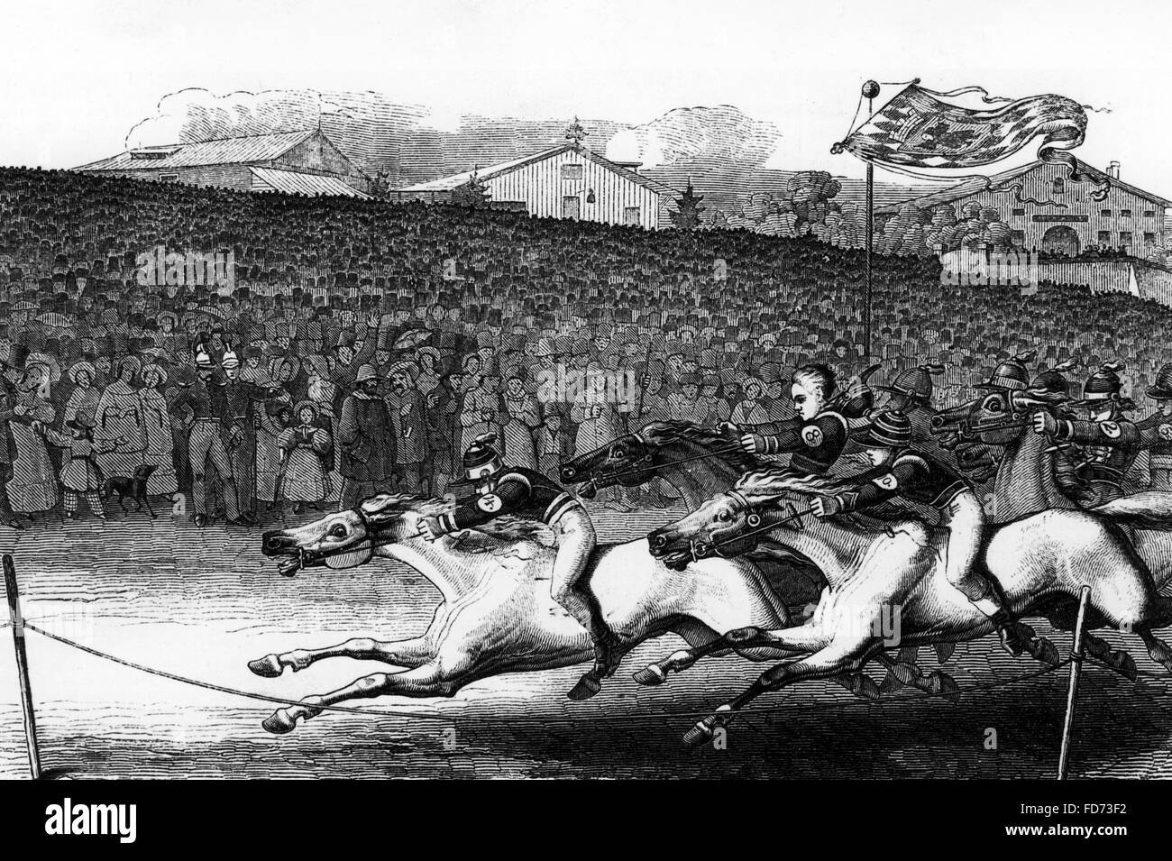 Horse race at the Oktoberfest, 1845 Stock Photo - Alamy