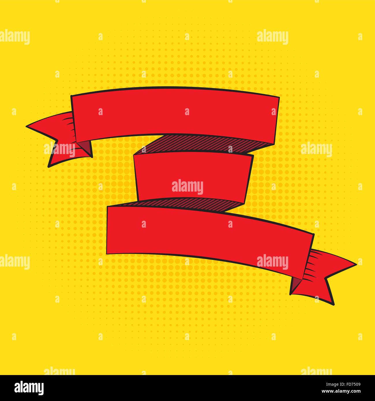 Beautiful Ribbon Label in Pop Art Style Vector Illustration Stock ...