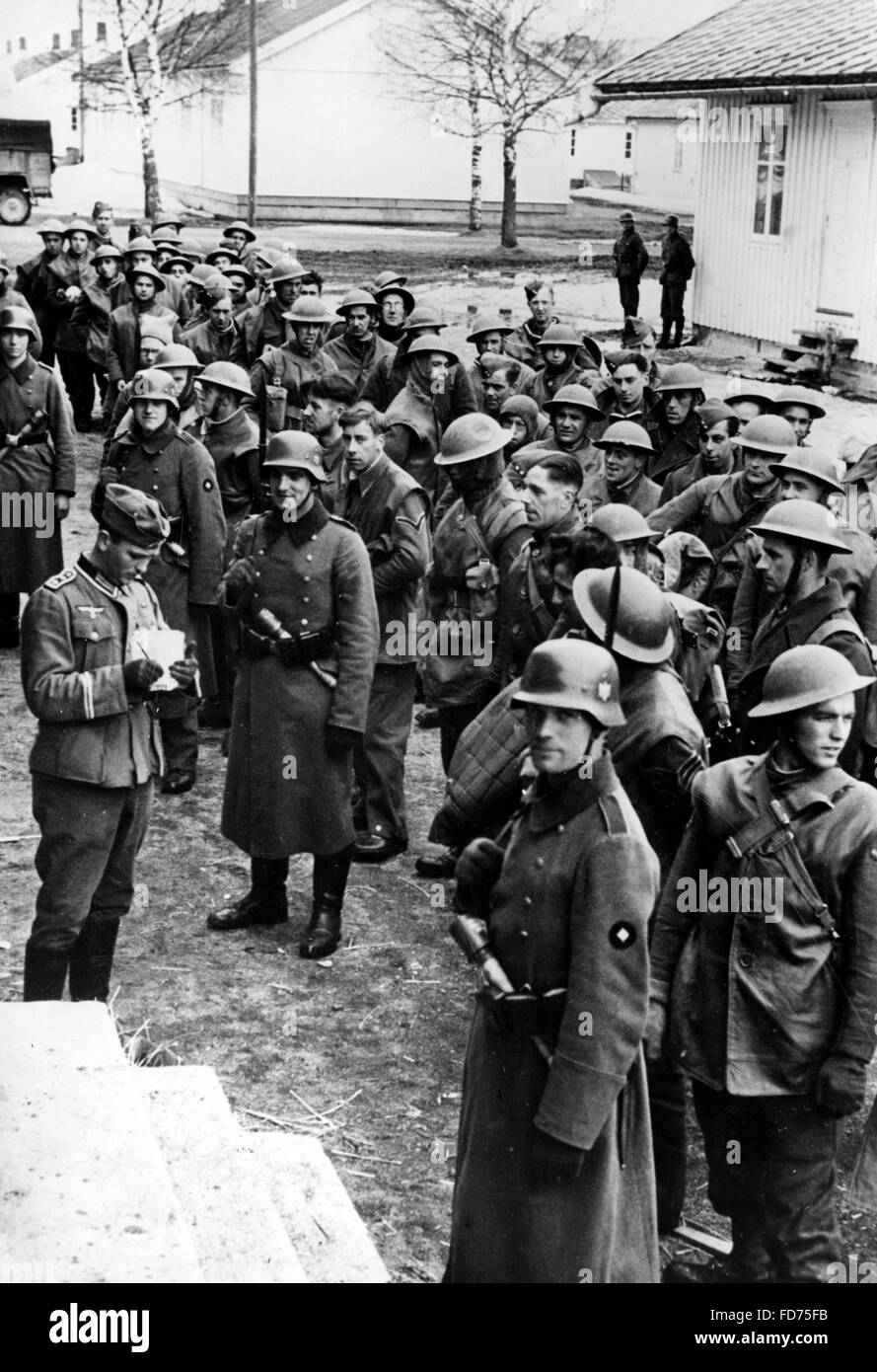 British prisoners of war in Trondheim, 1940 Stock Photo