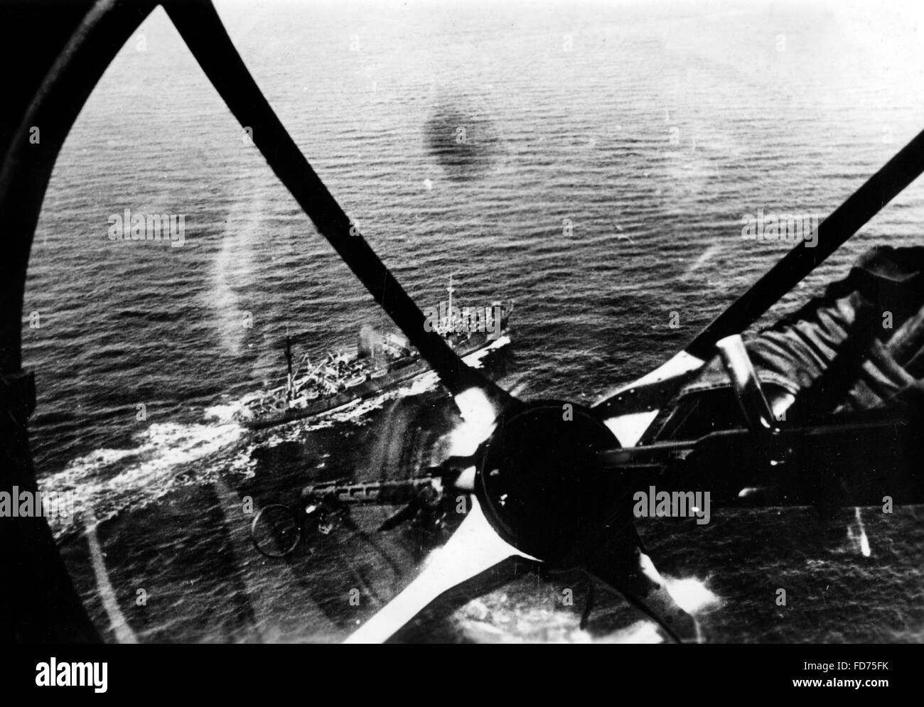 Securing German troop transports from the air, 1940 Stock Photo