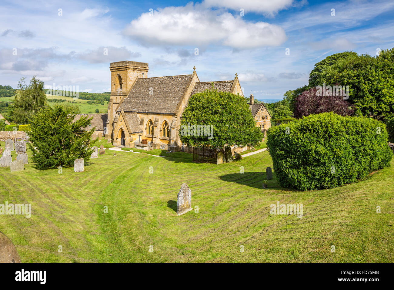 St Barnabas Church at Snowshill, Cotswolds, Gloucestershire, England, United Kingdom, Europe. Stock Photo