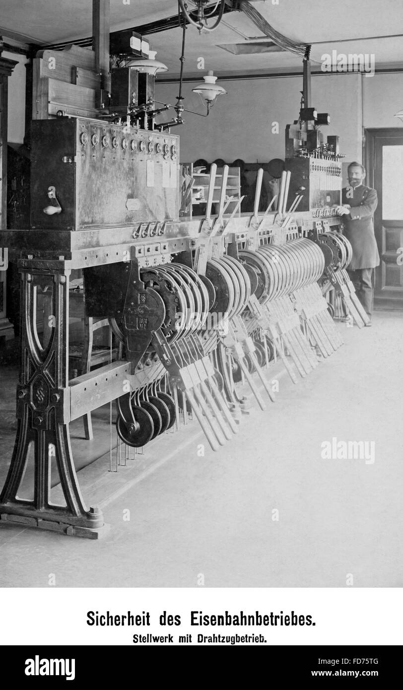 Signal box in Germany, 1905 Stock Photo