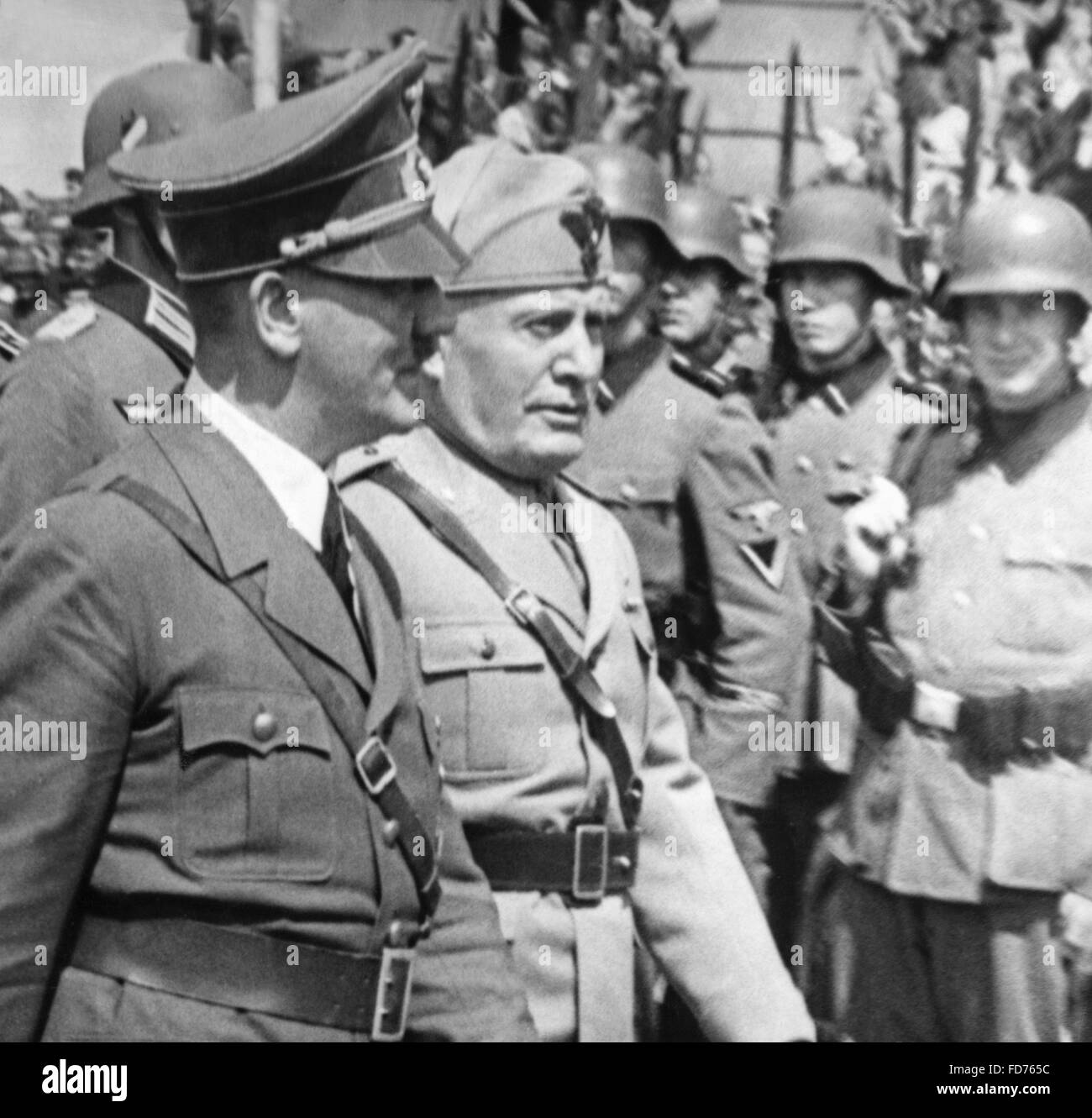 Adolf Hitler and Benito Mussolini in Munich, 1940 Stock Photo