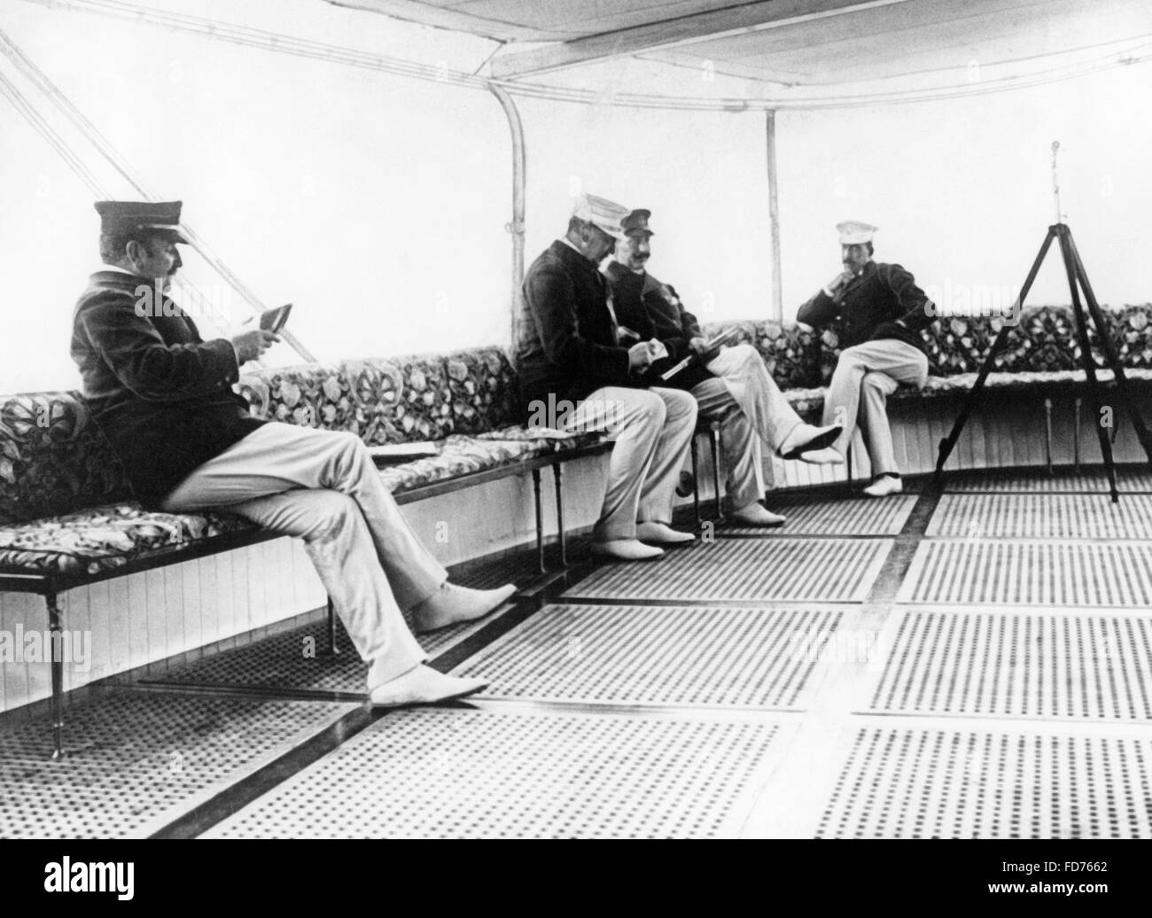 Wilheln II and von Moltke on board SMY Hohenzollern, 1904 Stock Photo