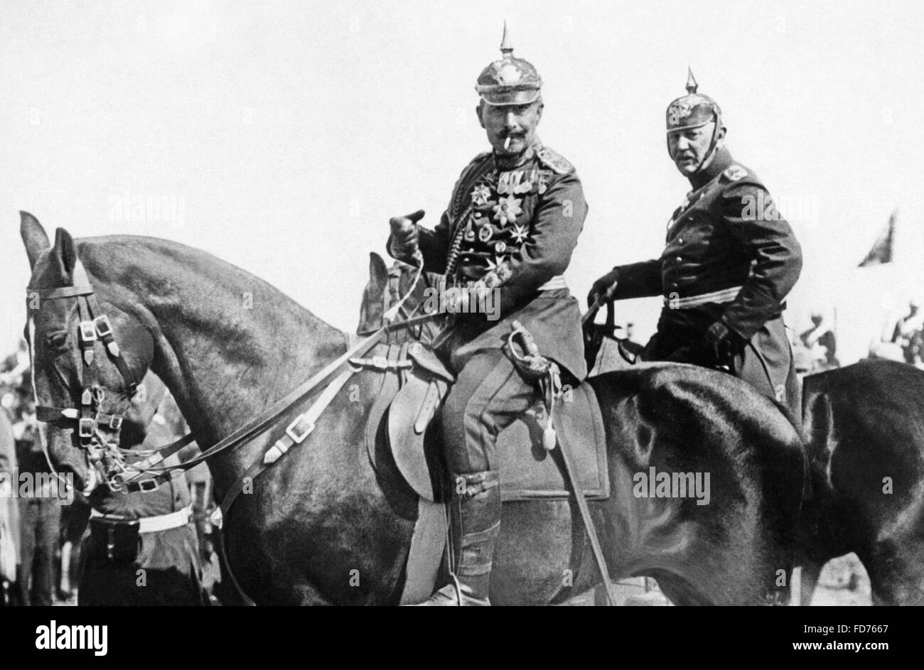 Chief of the General Staff von Moltke with Emperor Wilhelm II, 1911 Stock Photo