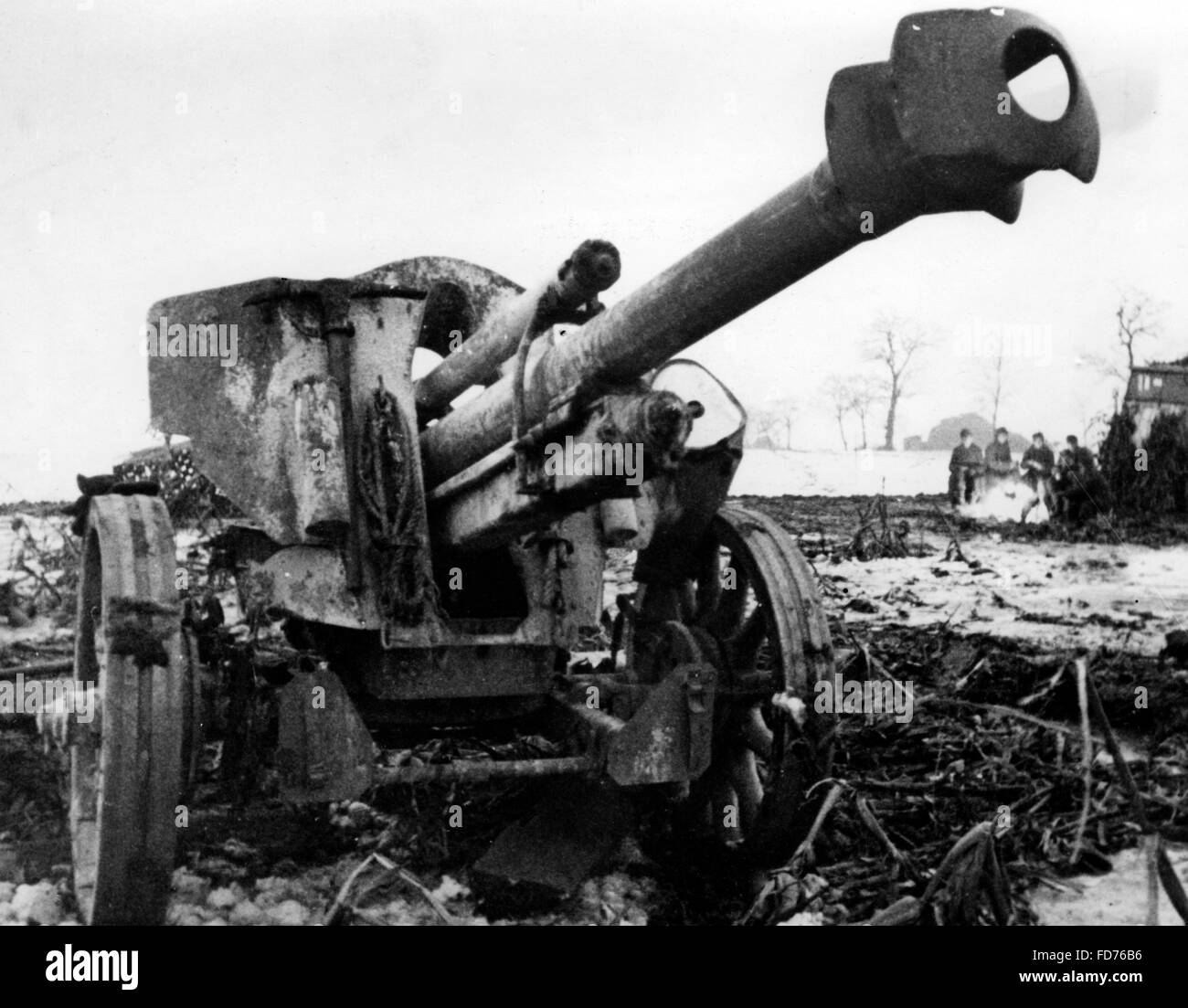 Destroyed German artillery at Szekesfehervar, 1945 Stock Photo - Alamy