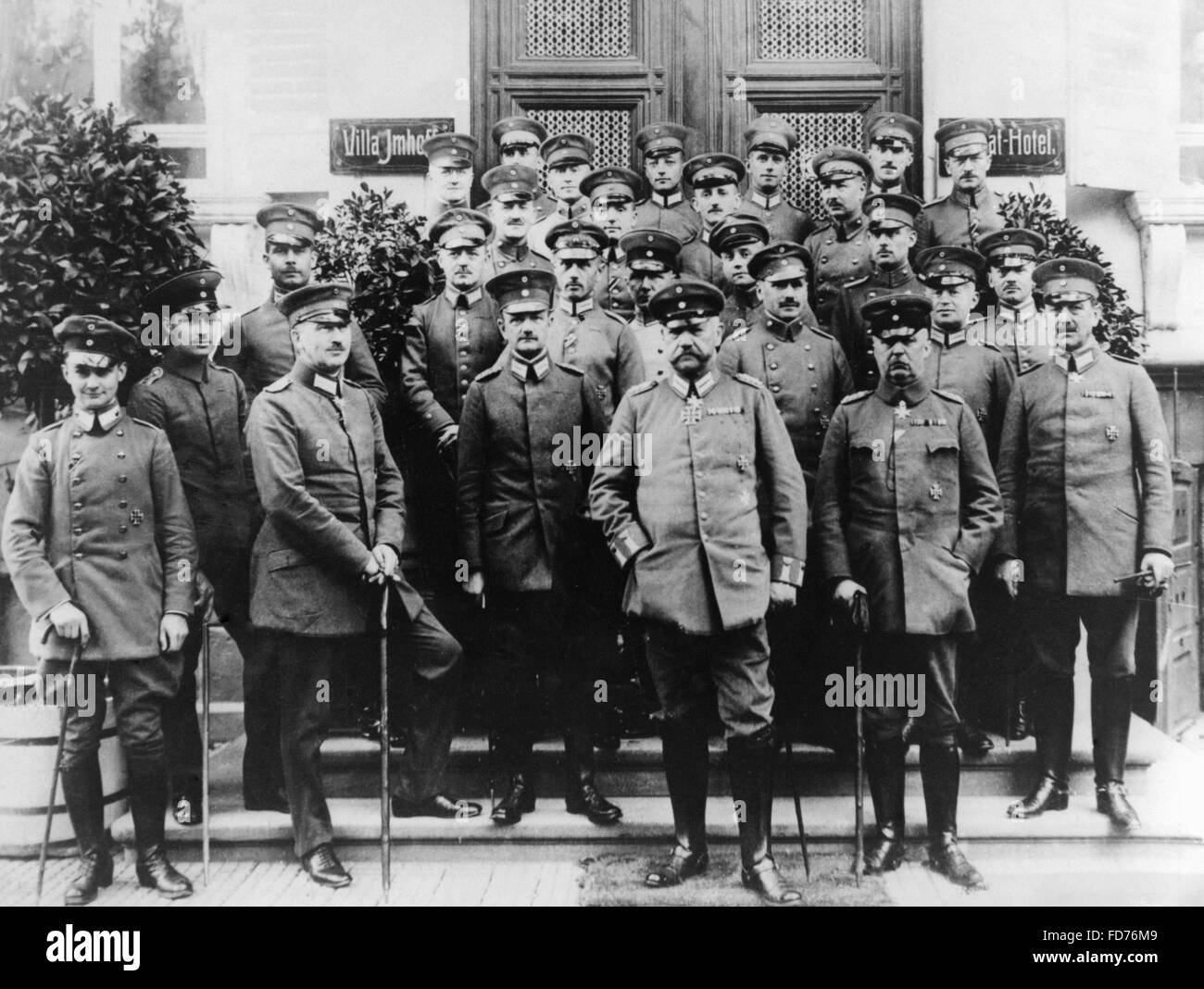 Hindeburg and Ludendorff with General Staff Stock Photo