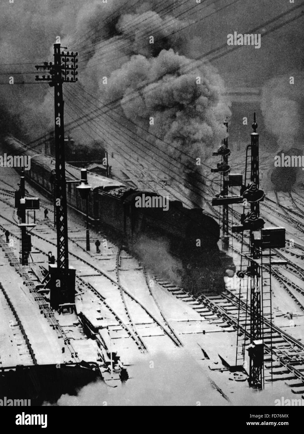 Railway tracks, around 1920s Stock Photo