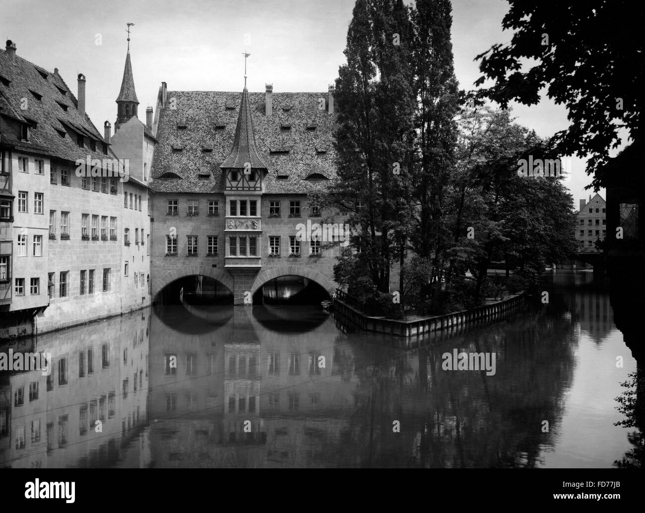Heilig-Geist-Spital in Nuremberg circa 1939 Stock Photo