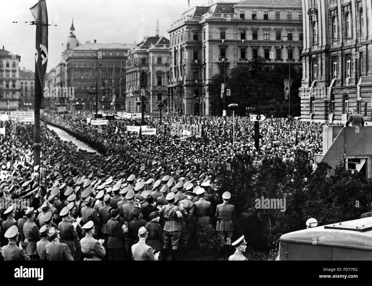 Mass event after the assassination attempt of 20 July 1944 in Vienna Stock Photo