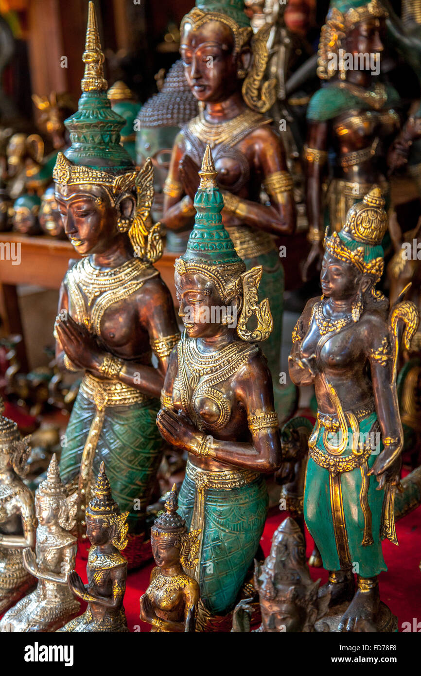 Bazaar, figures of a goddess, ornamented, female figure, Ubud, Bali, Indonesia, Asia Stock Photo