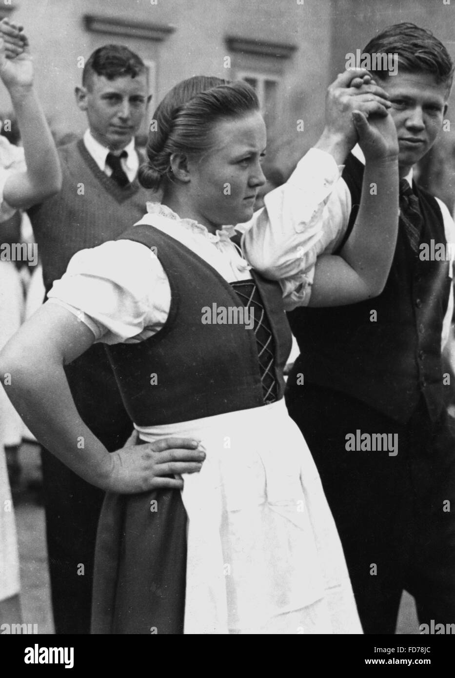 Folk dance of Bessarabia-Germans in Baumgartenberg, 1941 Stock Photo