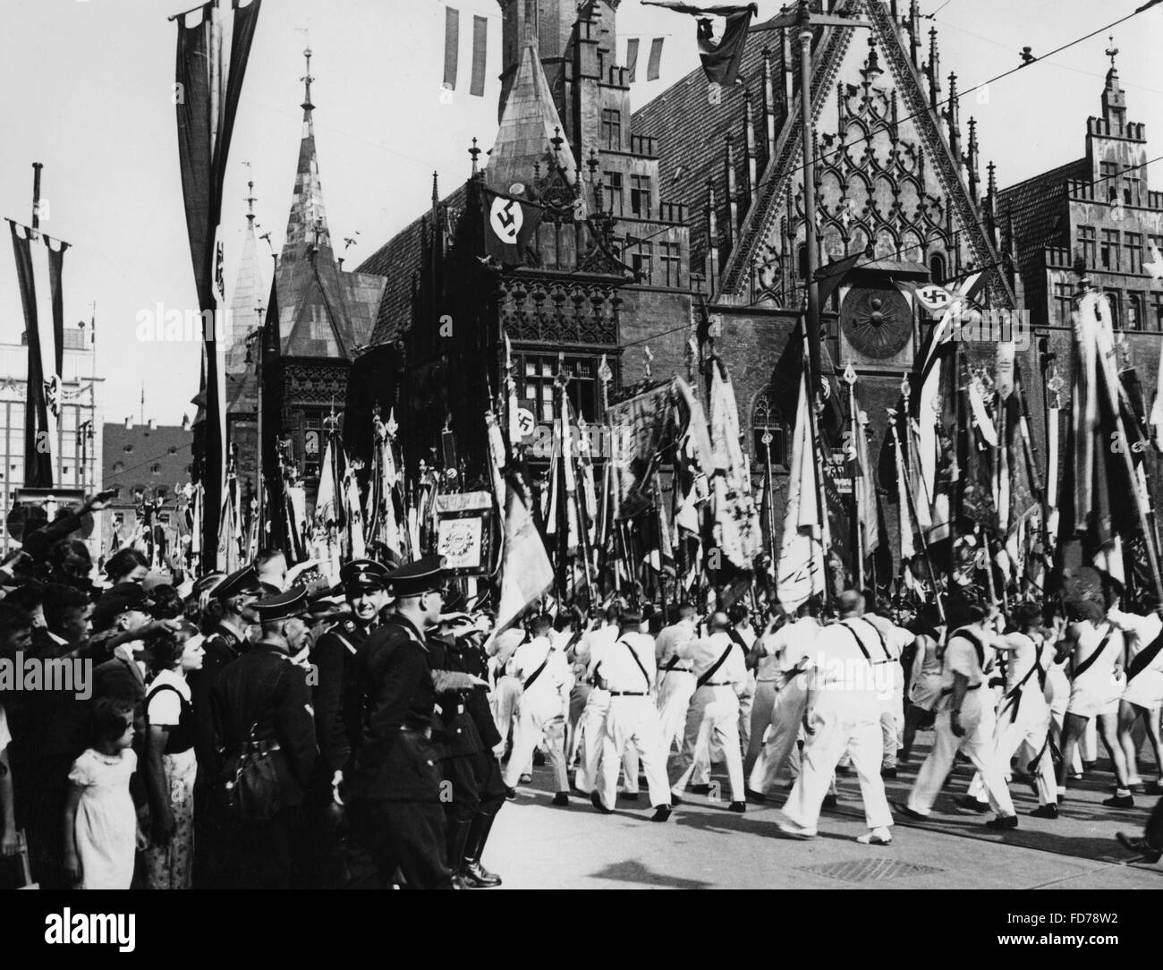 Pageant in Wroclaw for the German Gymnastics and Sports Festival, 1938 Stock Photo