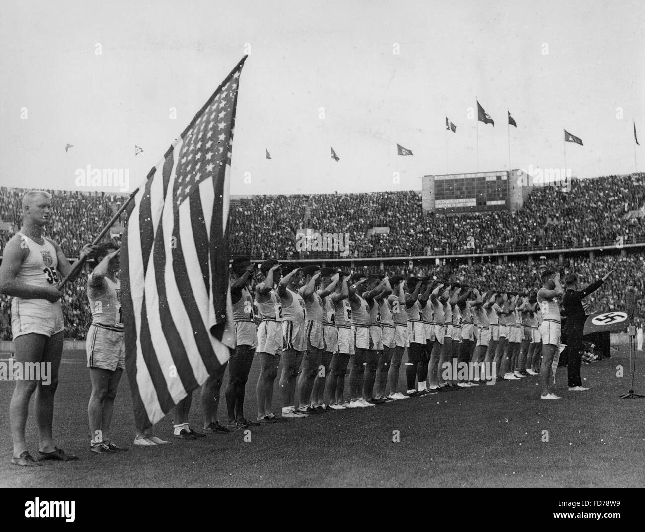 Sports competition between Germany and the USA in Berlin, 1938 Stock ...