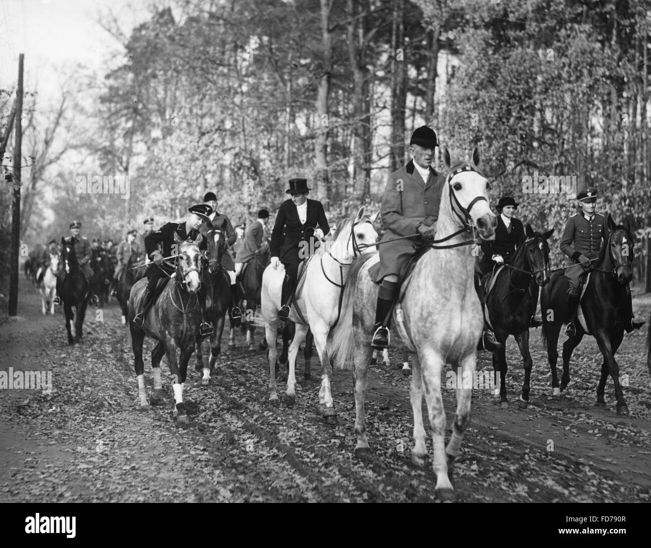 Hubertus Hunting at Jagdschloss Stern, 1938 Stock Photo
