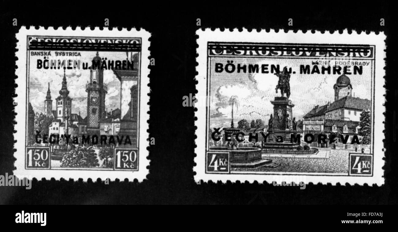 Stamp of Bohemia and Moravia, 1940 Stock Photo